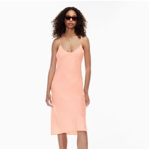 Wilfred Only Linen Slip Dress in Coral